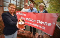Bitten um eine Spende für ehemalige Kindersoldaten (v.li.): Barbara Cornelius, Kirsten Augello, Martin Halfar und Ingrid Töpper. —Foto: huxel