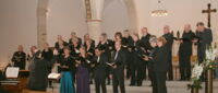 Der Kammerchor Haltern mit den Solisten (vorn v.li.) Dorothea Wohlgemuth, Angela Froemer, Boyeon Mun und Gregor Finke. —Foto: Rottmann, DMP, 30.09.14